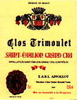 Vignoble Appolot – Clos Trimoulet – AC St-Émilion Grand Cru (rouge)